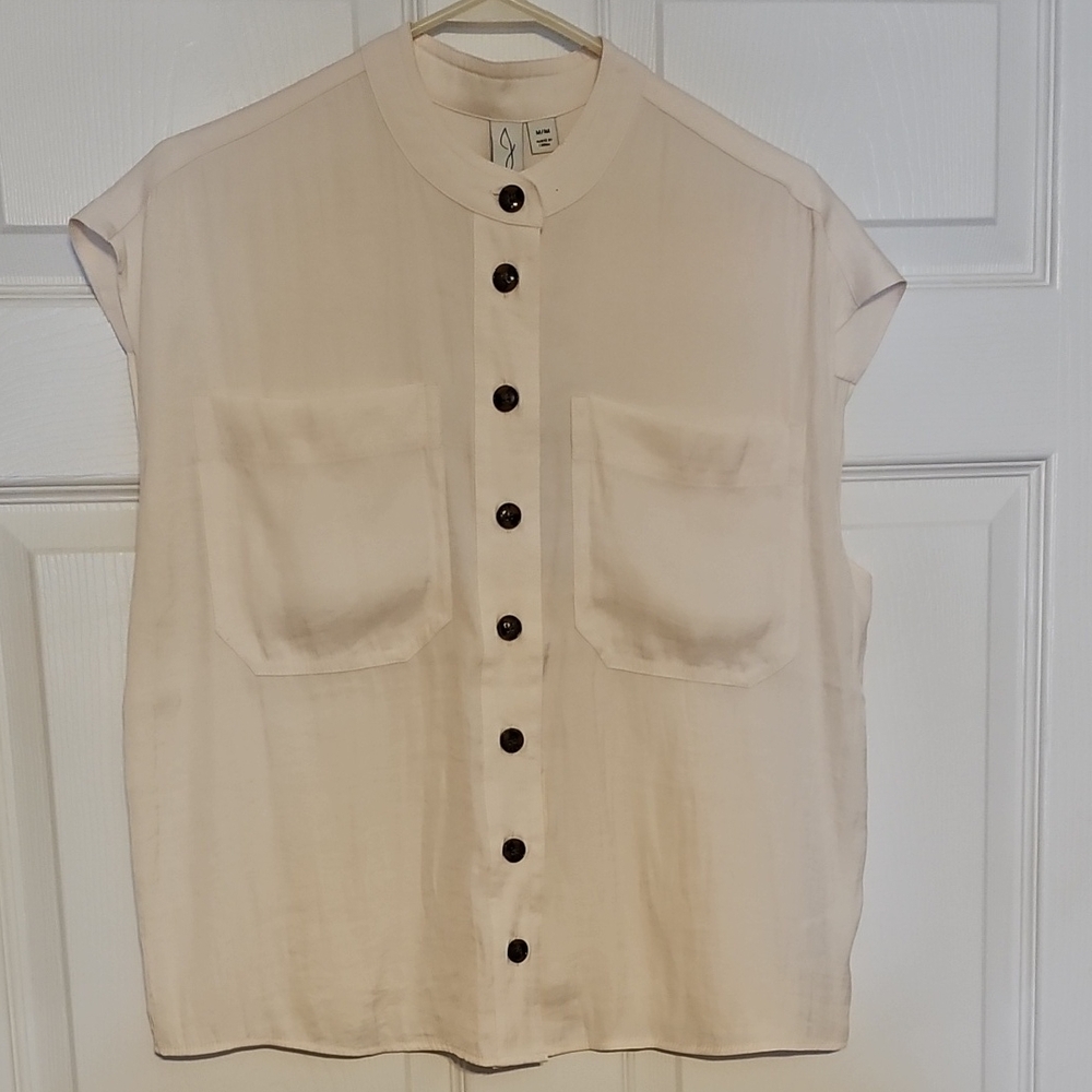 Joie Ivory Button-Up Top - Picture 1 of 11